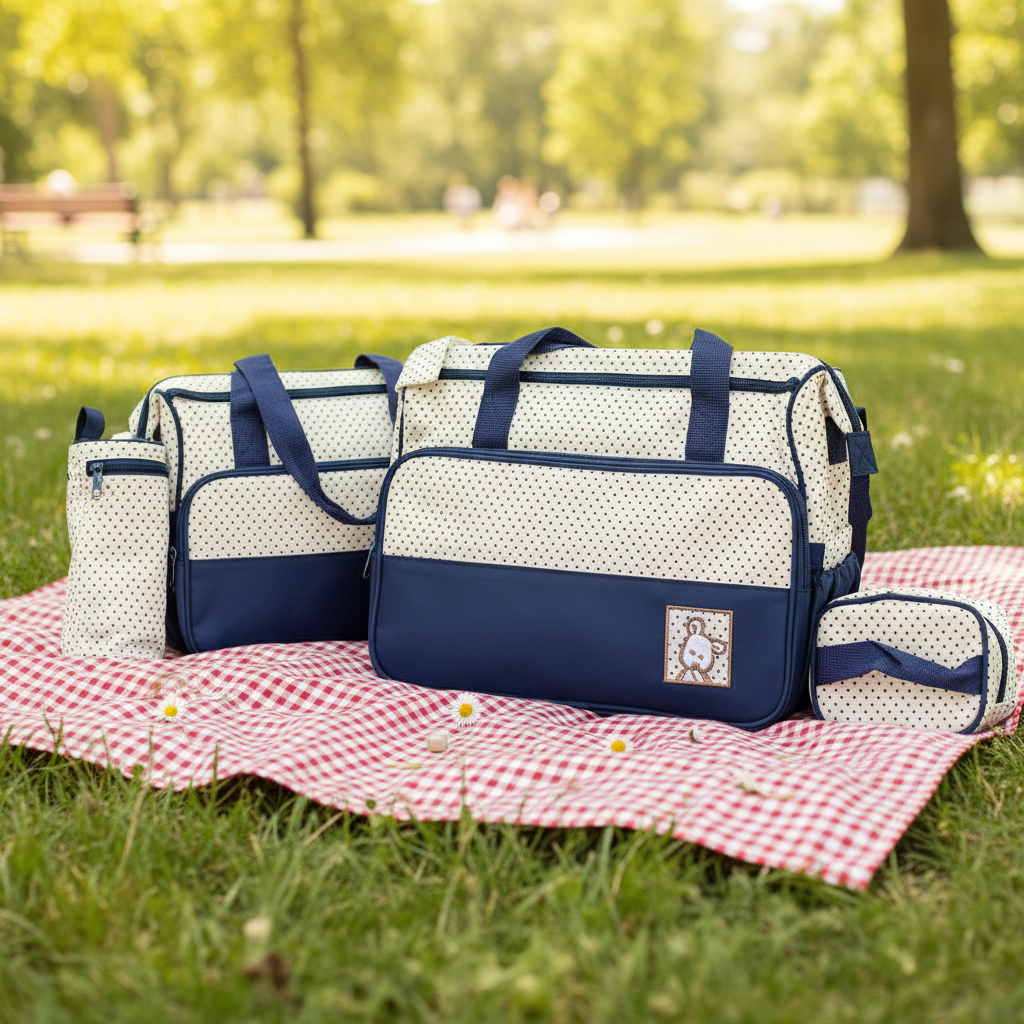 Baby diaper bag 4-piece set for outings and daily care