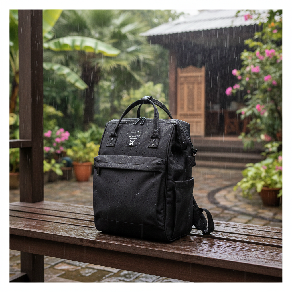 Water-resistant black baby diaper bag