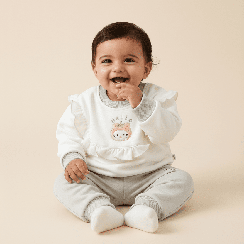 Imported Baby Suit - Adorable Kitty Design for 6 - 18 Months - Comfort Cubz