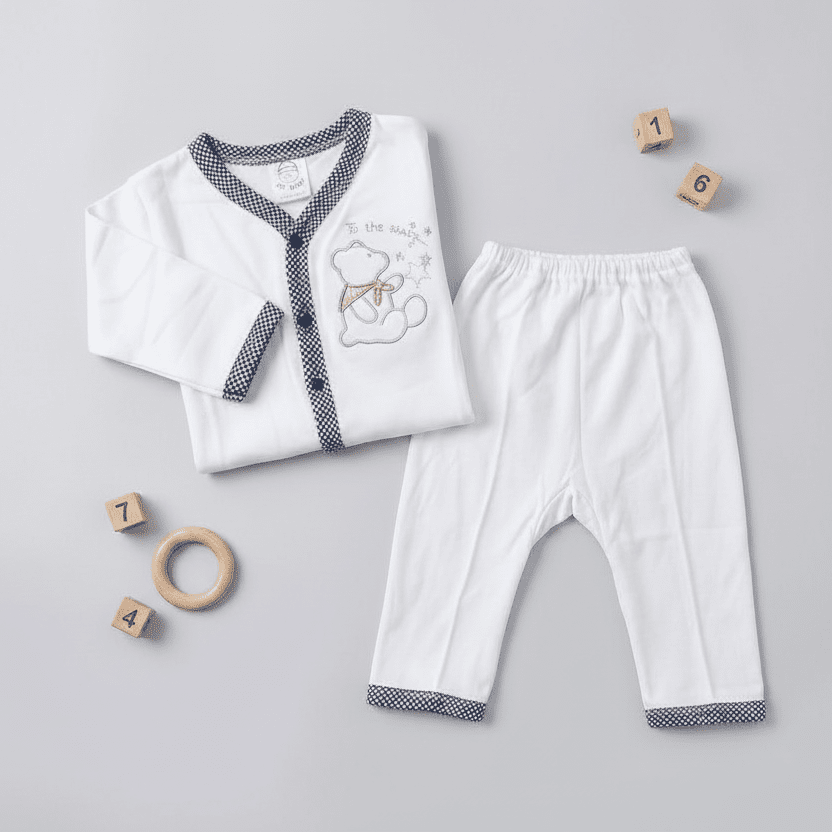 Imported Newborn First Wear Set - White Bear Design Outfit 0 - 3 Months - Comfort Cubz
