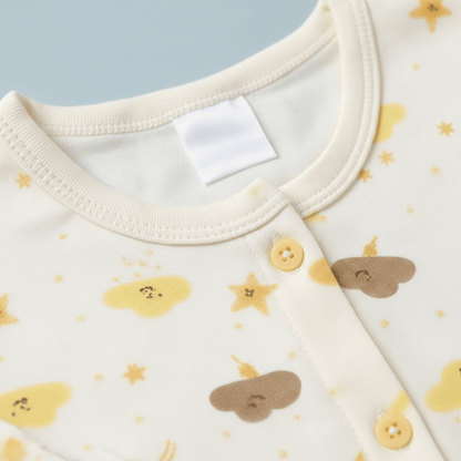 Imported Newborn First Wear Set - Yellow Clouds Design Outfit 0 - 3 Months - Comfort Cubz
