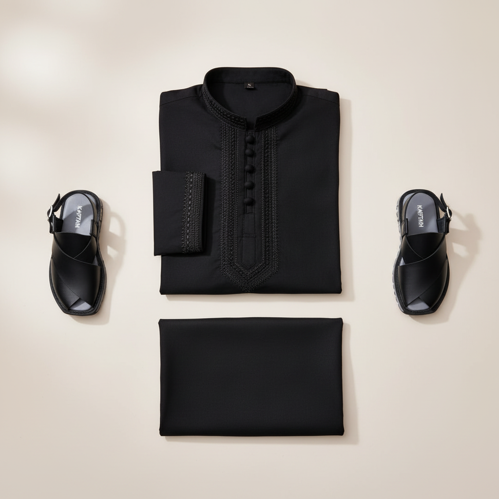 Kurta Shalwar with Peshawari Sandals - Hero Image