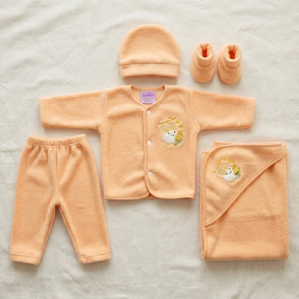 Premium 5 - Piece Newborn Starter Set - Essential Baby Outfit for 0 - 3 Months - Comfort Cubz