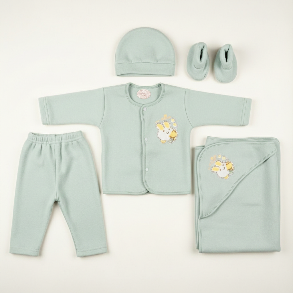 Premium 5-Piece Newborn Starter Set - Essential Baby Outfit for 0-3 Months