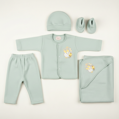Premium 5-Piece Newborn Starter Set - Essential Baby Outfit for 0-3 Months