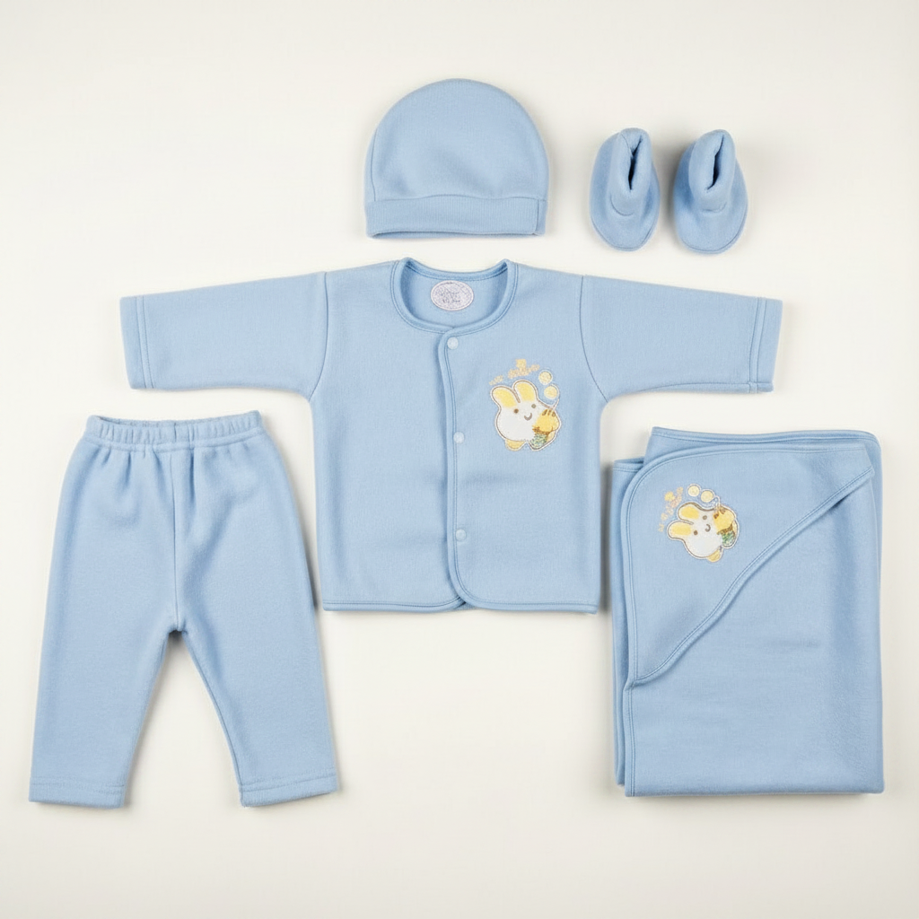 Premium 5-Piece Newborn Starter Set - Essential Baby Outfit for 0-3 Months