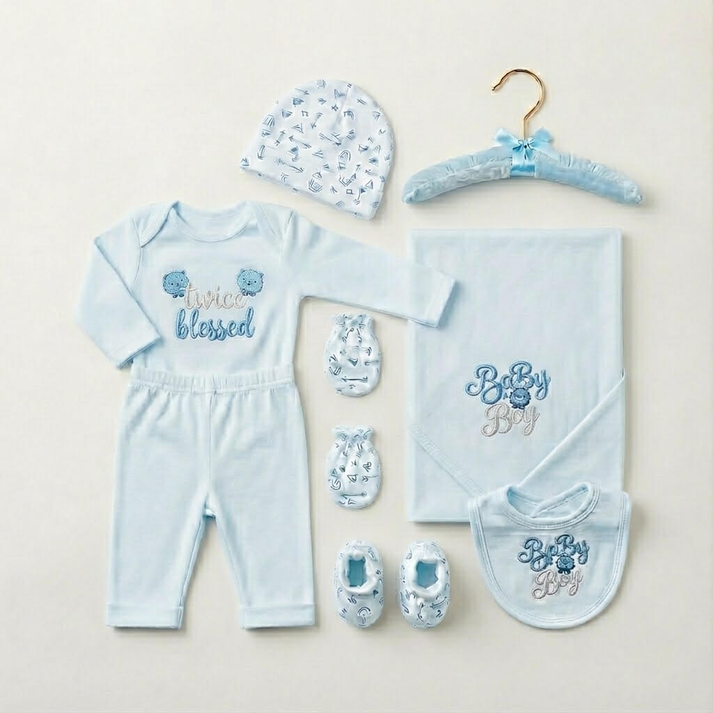 Premium 8 - Piece Newborn Starter Set - Complete Baby Essentials for 0 - 3 Months - Comfort Cubz