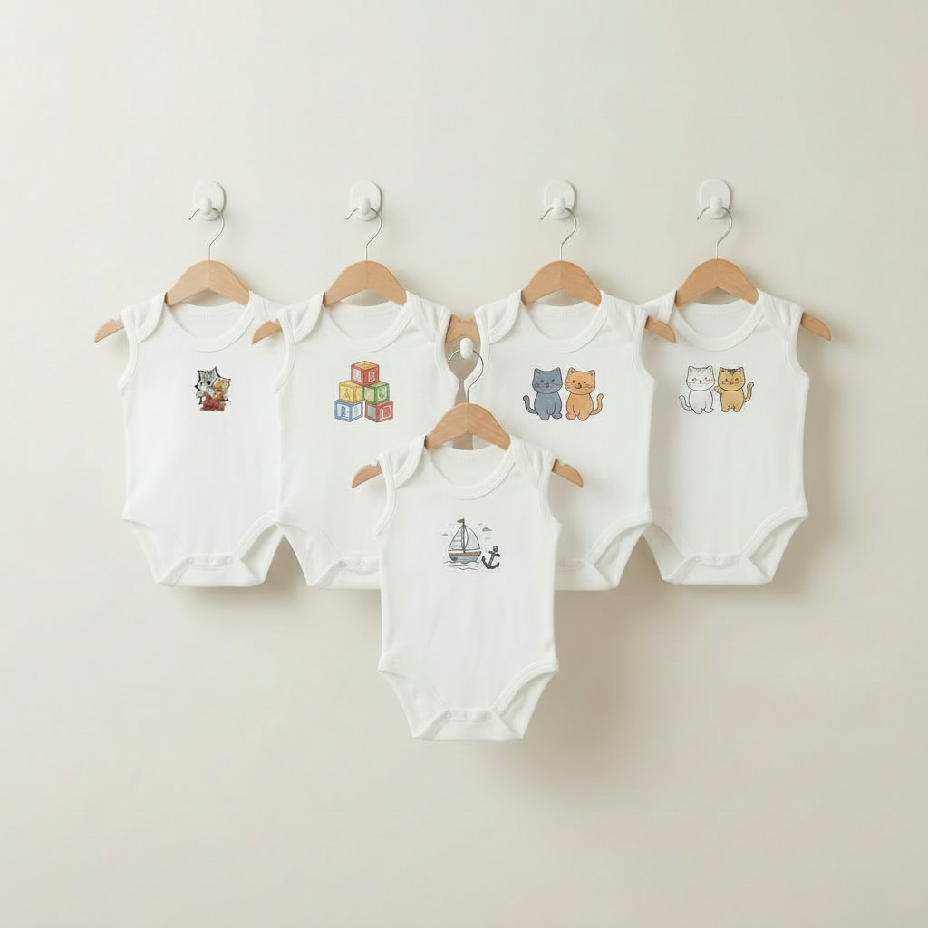 Premium Baby Bodysuit Sleeveless – Essential Romper Pack for Newborns & Infants