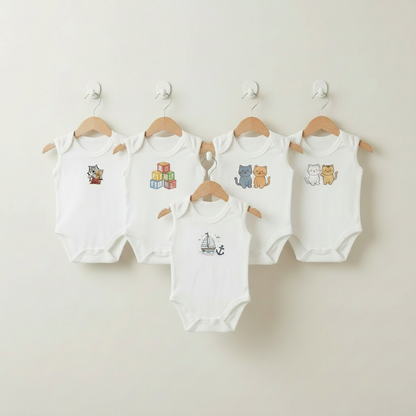 Premium Baby Bodysuit Sleeveless – Essential Romper Pack for Newborns & Infants