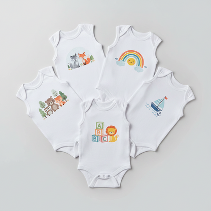 Premium Baby Bodysuit Sleeveless – Essential Romper Pack for Newborns & Infants