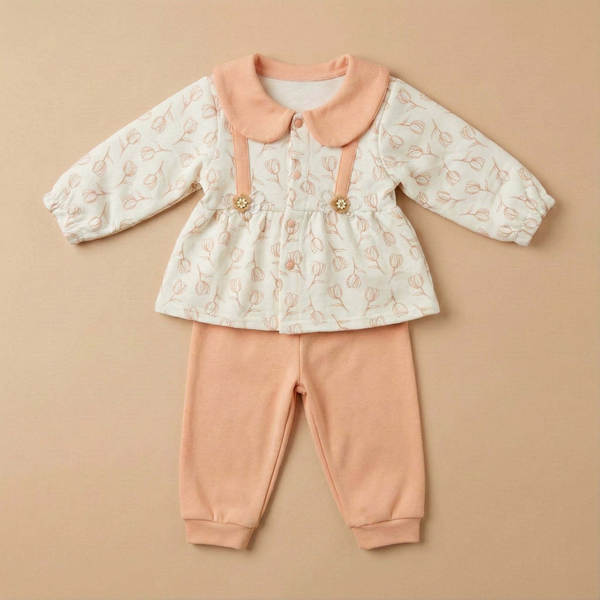 Premium Baby Girl Frock - Vibrant Orange & Purple Dress for 6 - 18 Months - Comfort Cubz