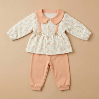 Premium Baby Girl Frock - Vibrant Orange & Purple Dress for 6 - 18 Months - Comfort Cubz