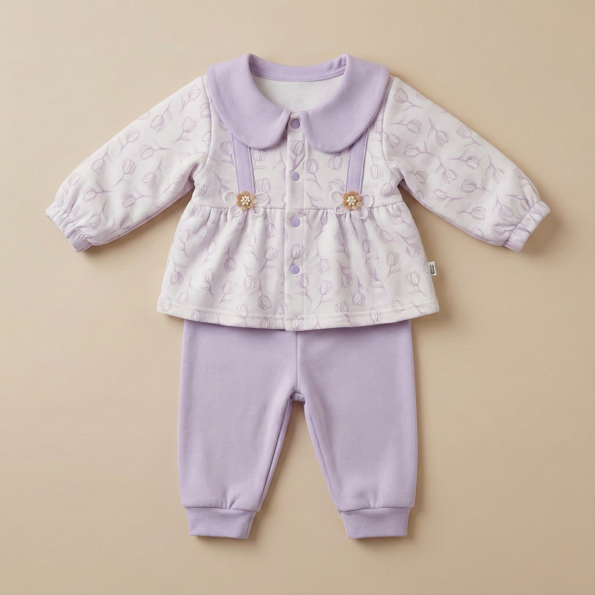 Premium Baby Girl Frock - Vibrant Orange & Purple Dress for 6 - 18 Months - Comfort Cubz