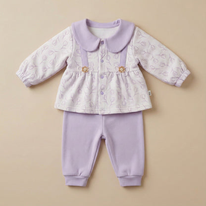 Premium Baby Girl Frock - Vibrant Orange & Purple Dress for 6 - 18 Months - Comfort Cubz