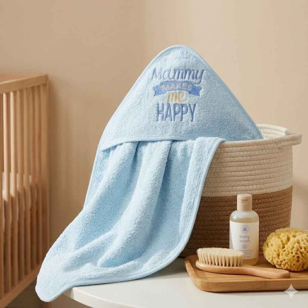 Premium Baby Hooded Bath Towel Blue - Ultra Soft Cotton for Newborn & Infants | Comfort Cubz