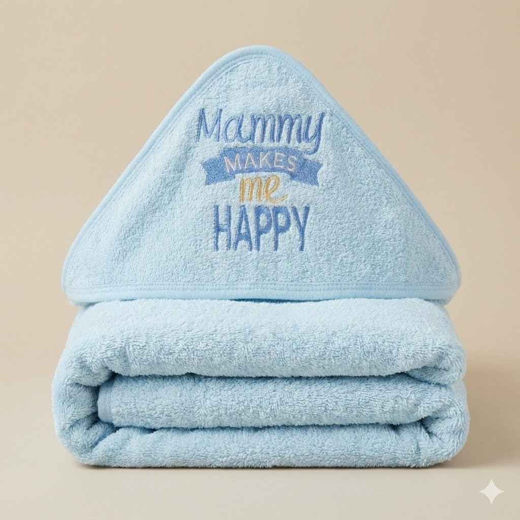 Premium Baby Hooded Bath Towel Blue - Ultra Soft Cotton for Newborn & Infants | Comfort Cubz