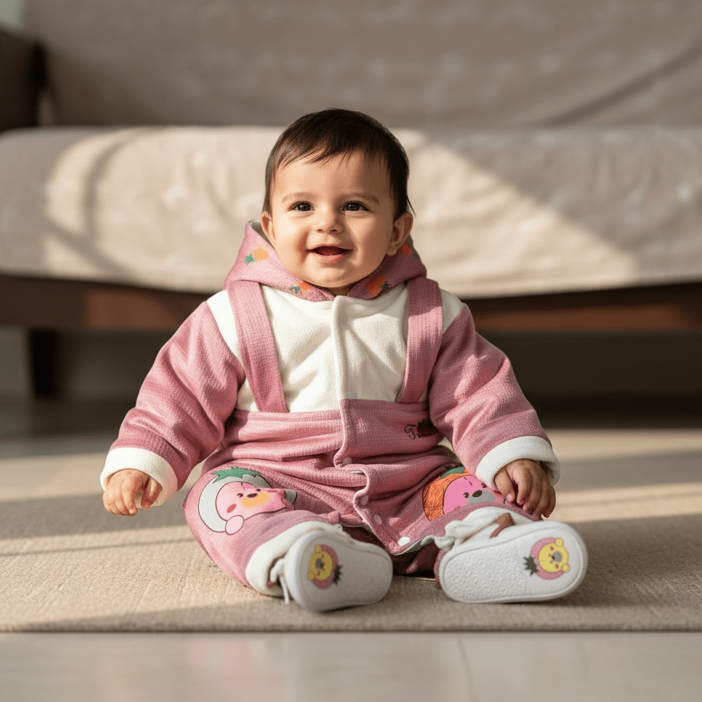 Premium Baby Jumper Suit with Matching Shoes - Complete Outfit Set 0 - 9 Months - Comfort Cubz