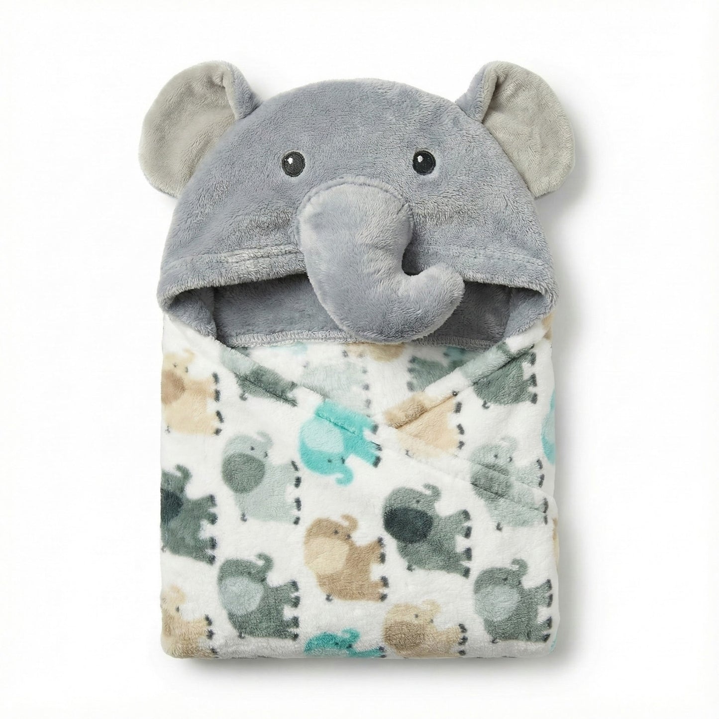 Premium Elephant Hooded Baby Shawl - Soft Blanket Wrap for Newborn & Infants - Comfort Cubz