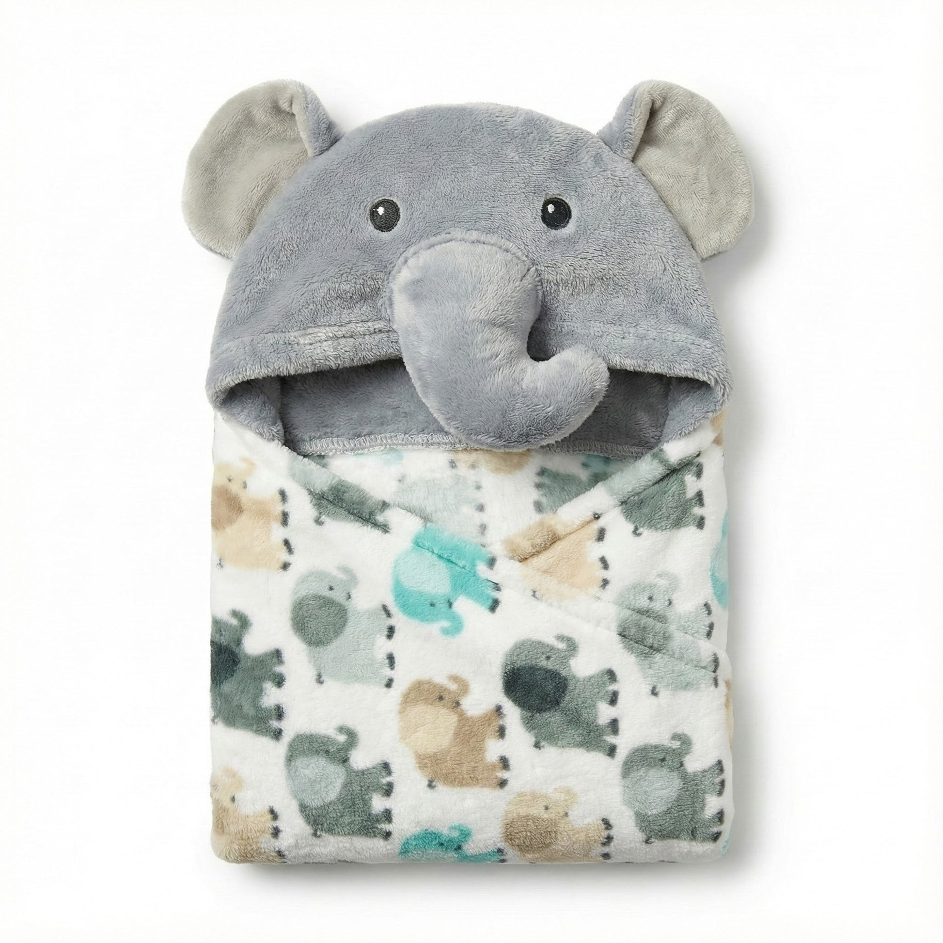 Premium Elephant Hooded Baby Shawl - Soft Blanket Wrap for Newborn & Infants - Comfort Cubz