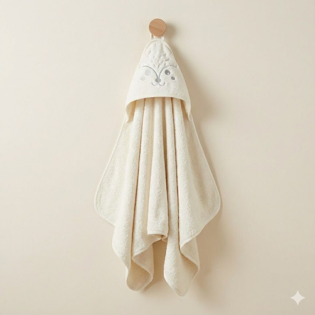 Premium Hooded Baby Bath Towel - Ultra Soft Cotton (Gray) - Comfort Cubz