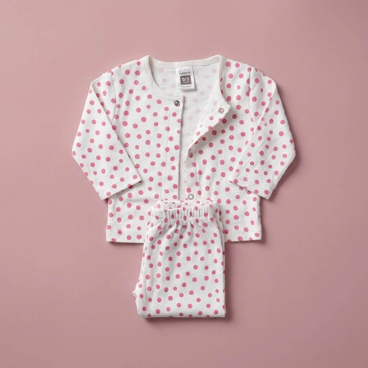 Premium Newborn First Wear Set - Dotted Design 2 - Piece Outfit 0 - 3 Months - Comfort Cubz