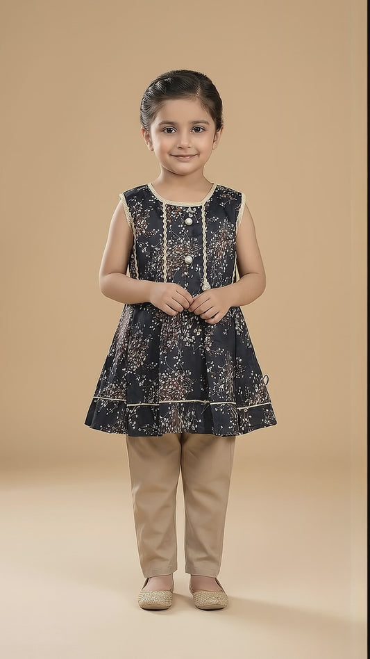 Baby Girl Black Elegant Frock - Premium Party Dress 12M-4Y