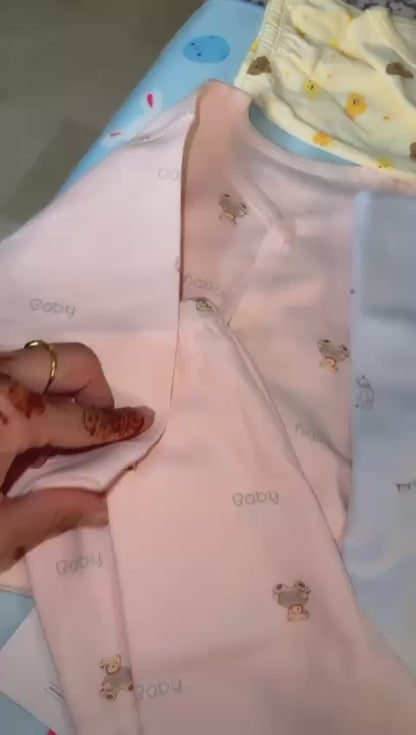 Imported Newborn First Wear Set - Yellow Clouds Design Outfit 0-9 Months