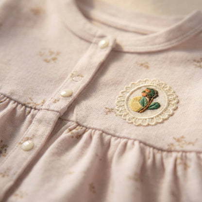 Pure Cotton Baby Girl Frock - Elegant Dress with Delicate Details - Comfort Cubz