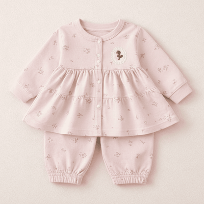 Pure Cotton Baby Girl Frock - Elegant Dress with Delicate Details - Comfort Cubz