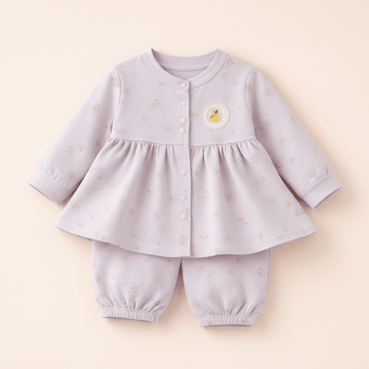 Pure Cotton Baby Girl Frock - Elegant Dress with Delicate Details - Comfort Cubz