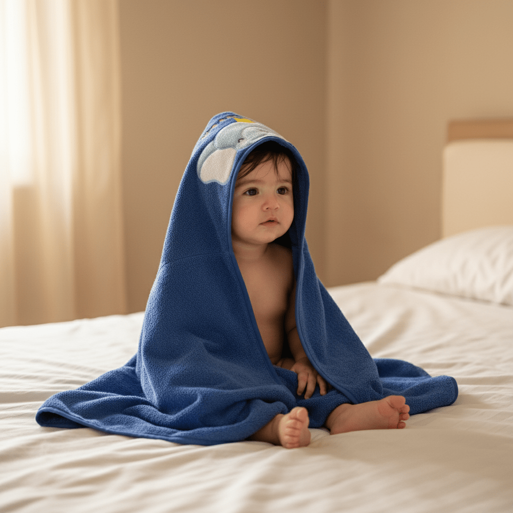 Soft Baby Bath Towel with Hood - Ultra Absorbent & Gentle for Newborn Skin - Comfort Cubz