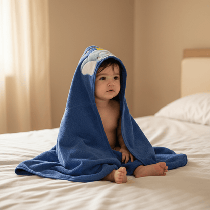 Soft Baby Bath Towel with Hood - Ultra Absorbent & Gentle for Newborn Skin - Comfort Cubz