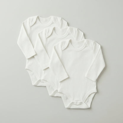 White Bodysuit Pack of 3 - Premium Cotton | Newborn Essentials - Comfort Cubz