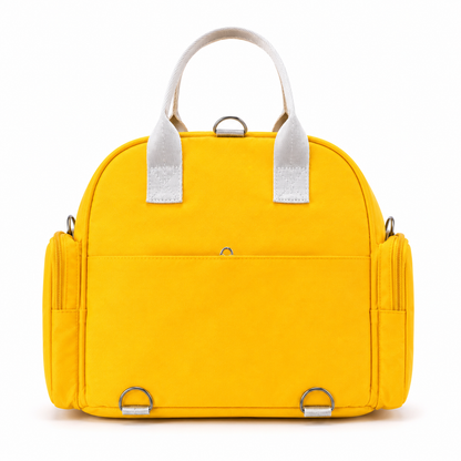 Yellow cartoon carry bag back product photo