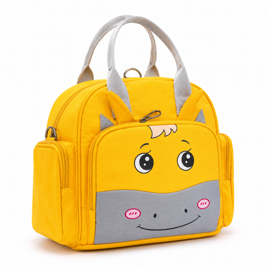 Yellow cartoon carry bag angled photo
