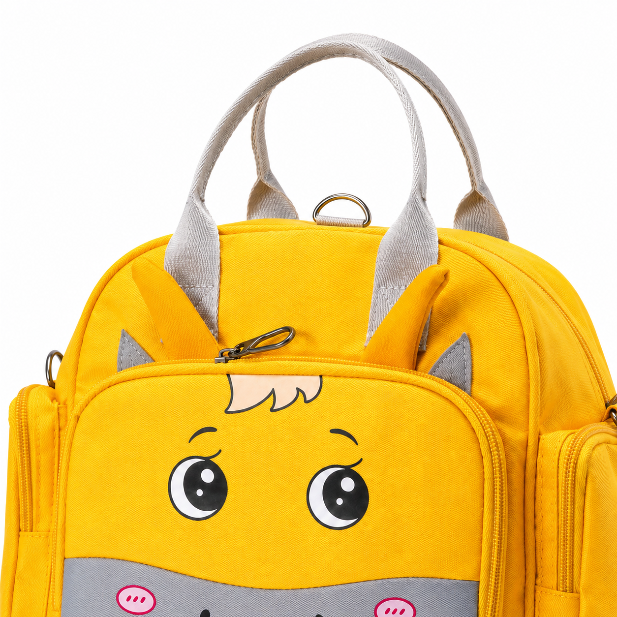 Yellow cartoon carry bag close up photo